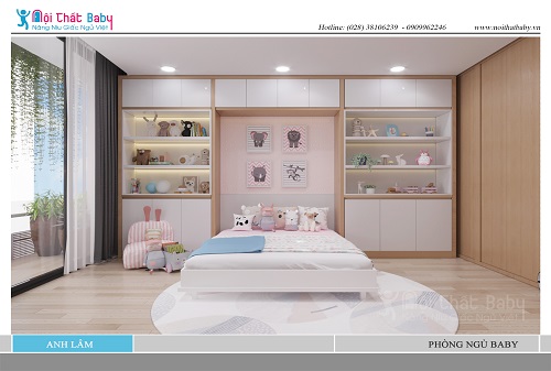 Phòng ngủ đẹp thanh lịch và hiện đại tích hợp khu vui chơi giải trí cho bé nhà anh Lâm - BBG156